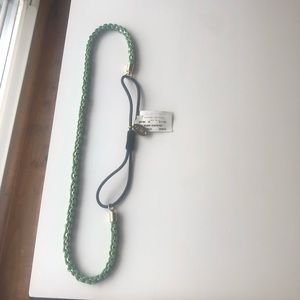 Henri Bendel green/gold box weave headwrap